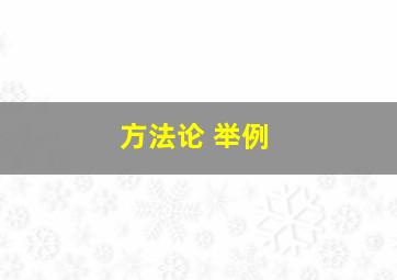 方法论 举例